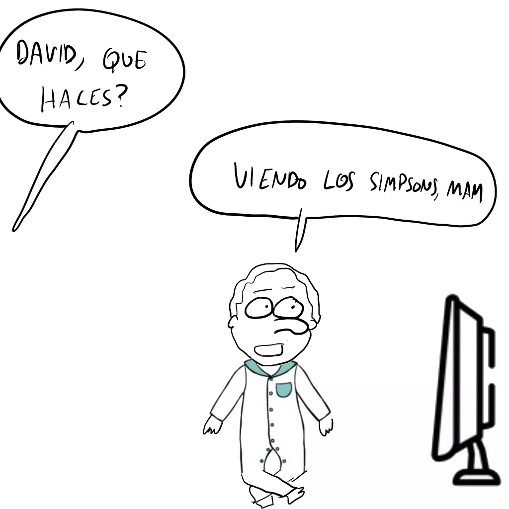 viendo los simpsons